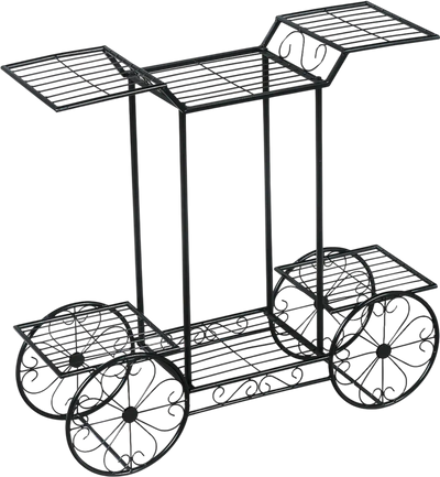 Costway 6-Tier Garden Cart Flower Pot Plant Stand Display Holder 81340975 New