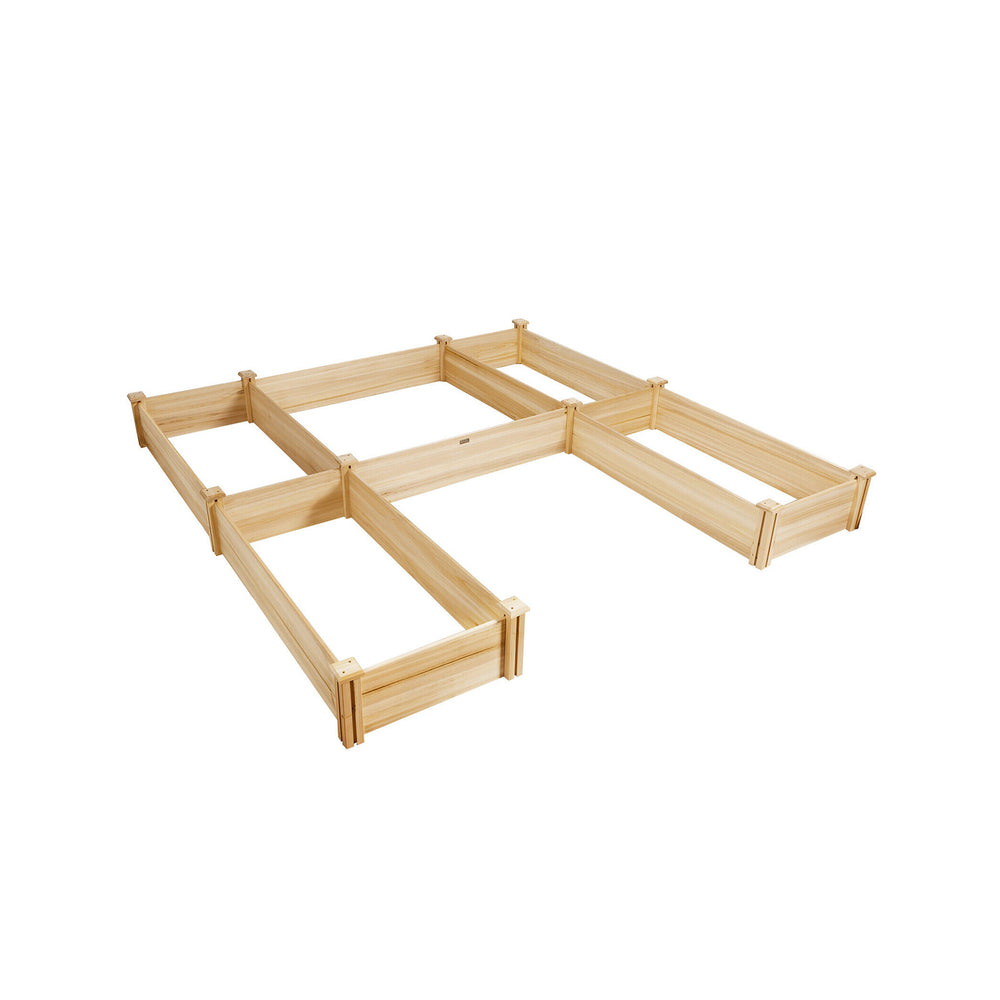 U-shaped wooden garden raised bed with a sturdy fir wood frame, offering flexible planter box configurations for your.