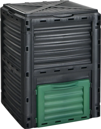 Costway 80-Gallon Outdoor Composter Bin Large Lid Bottom Exit Door 83914752 New