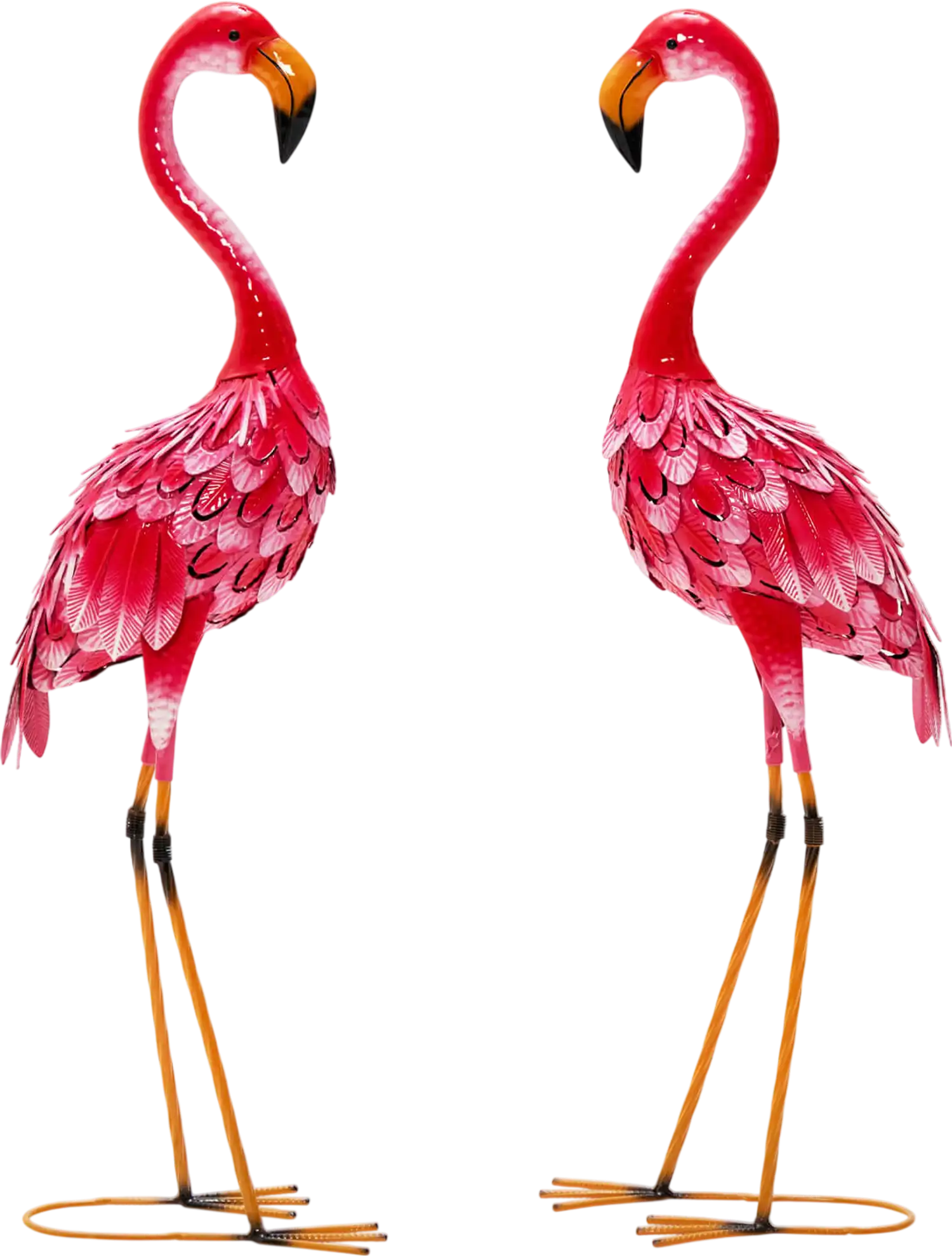 Costway 2-Piece Flamingo Garden Statue Set 18625439 New