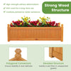 Wooden rectangular garden bed made of fir wood, featuring a drainage system, ideal for outdoor planting in various.