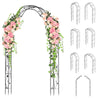 Black garden arch arbor trellis for climbing plants, featuring an elegant design and multiple setup options for outdoor.