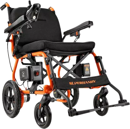 Super Handy GUT166 Foldable Electric Wheelchair Zero Turn 48V 2Ah 250W Dual Motor 4 Mile Range 330 Lbs Max Weight New