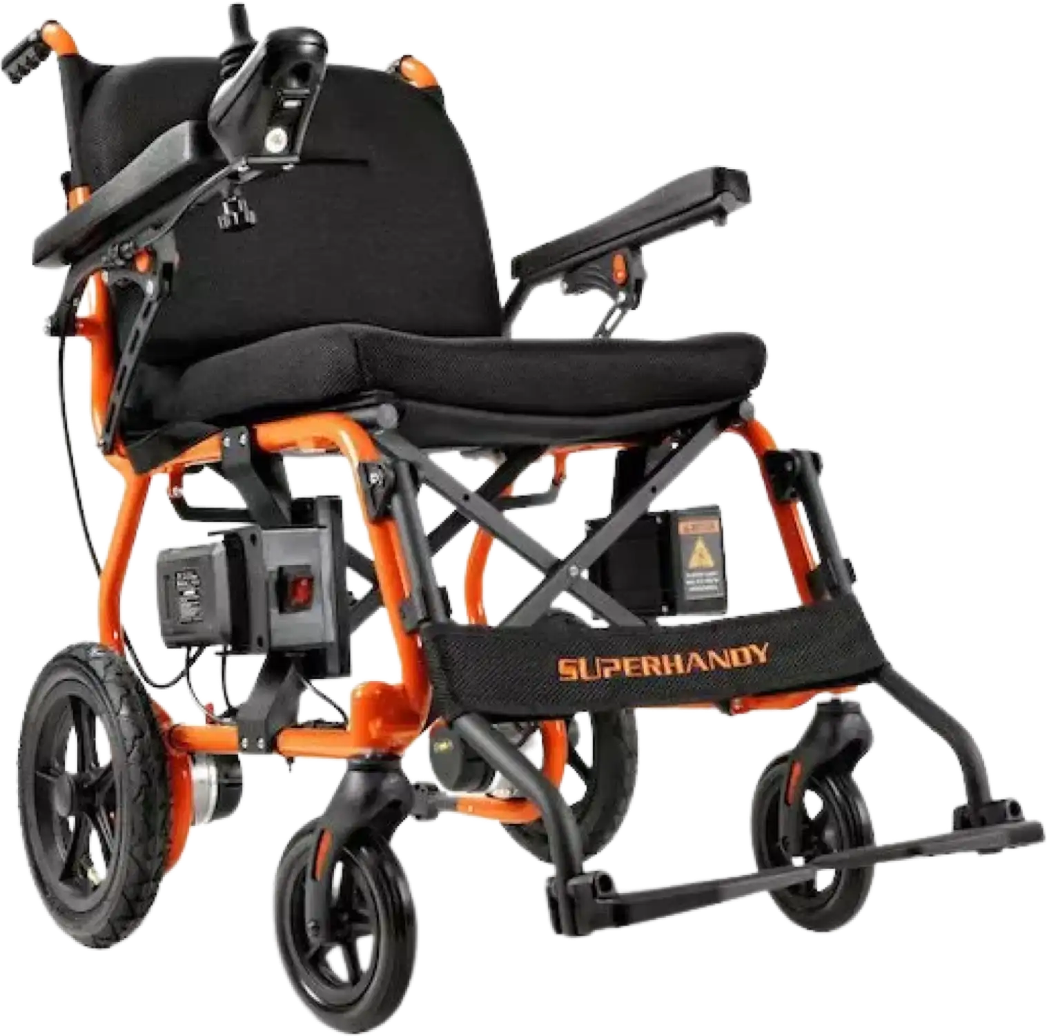 Super Handy GUT166 Foldable Electric Wheelchair Zero Turn 48V 2Ah 250W Dual Motor 4 Mile Range 330 Lbs Max Weight New
