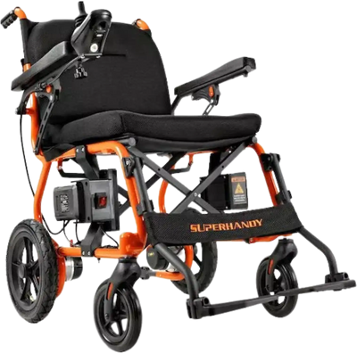 Super Handy GUT166 Foldable Electric Wheelchair Zero Turn 48V 2Ah 250W Dual Motor 4 Mile Range 330 Lbs Max Weight New