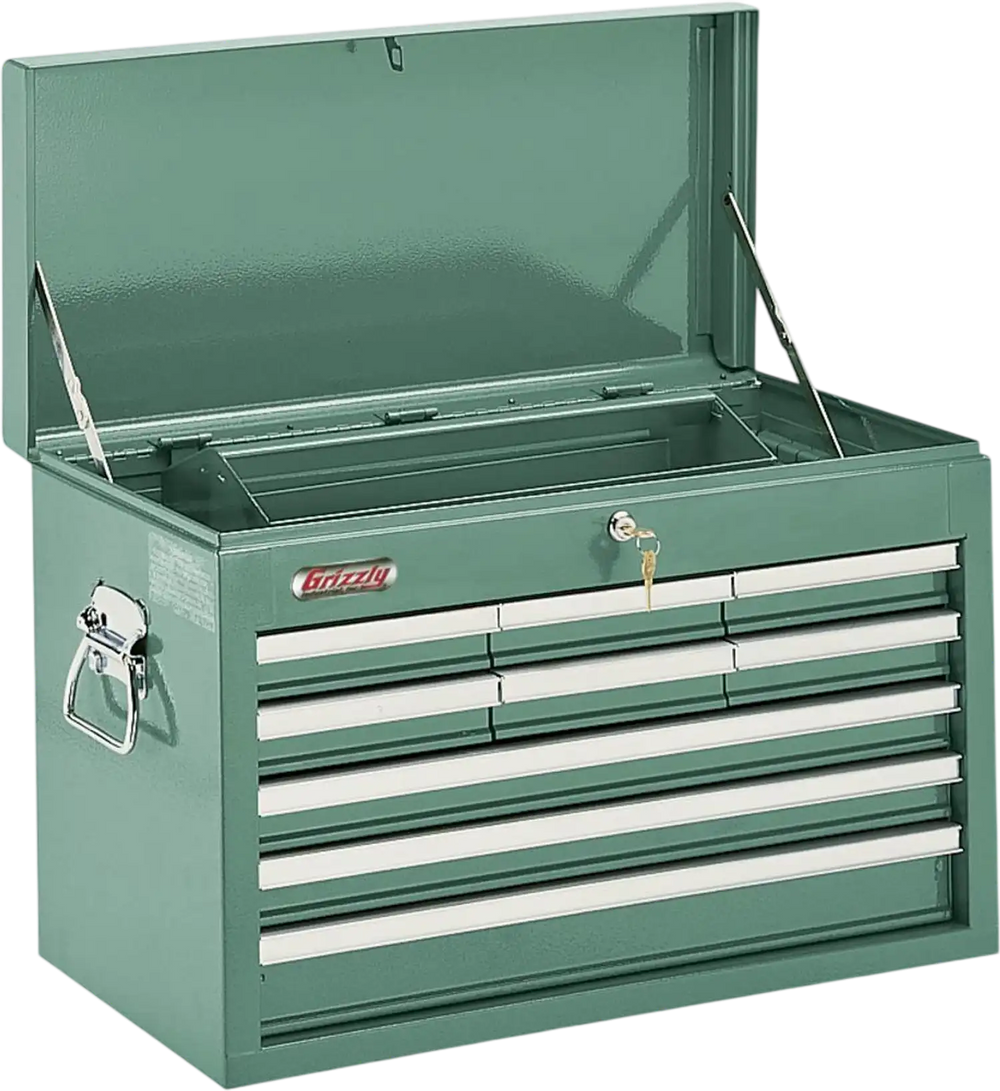 Grizzly H0839 - 9-Drawer Top Chest with Ball Bearing Slides