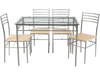 5 Pieces Dining Set Glass Table and 4 Chairs