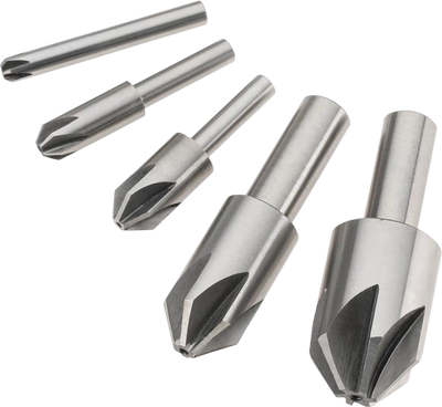 Grizzly H2995 Countersink Set 5 pc 6 Flute 82 Degree New