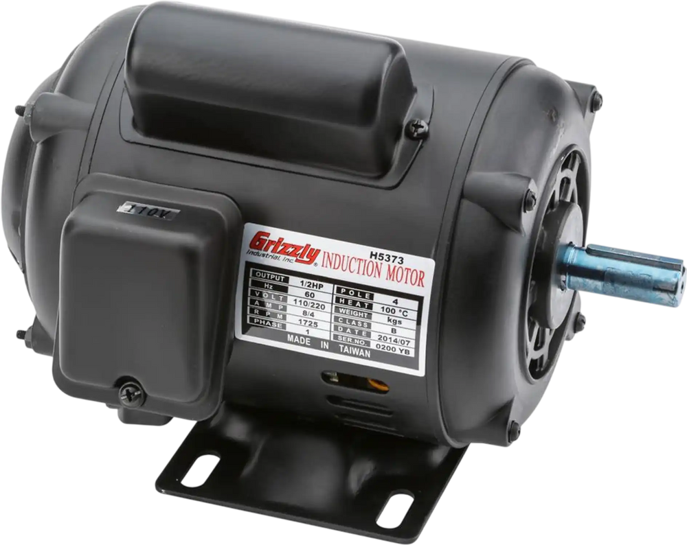 Grizzly H5373 - Motor 1/2 HP Single-Phase 1725 RPM ODP 110V/220V For G4008-09