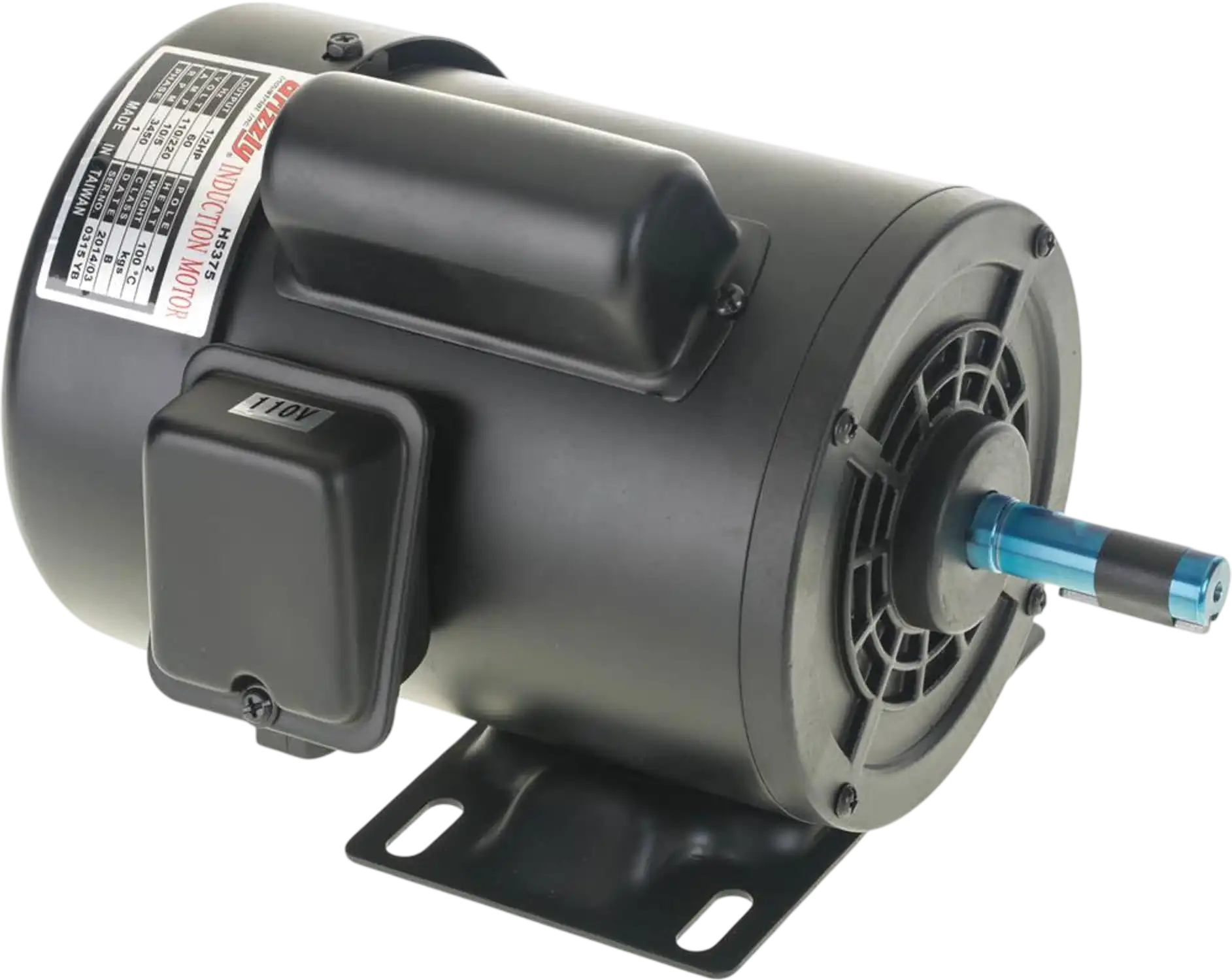 Grizzly H5375 Motor 1/2 HP Single-Phase 3450 RPM TEFC 110V/220V New