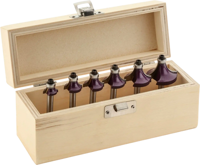 Grizzly H5543 Router Bit Set Deluxe Roundover 6 Pc 1/4