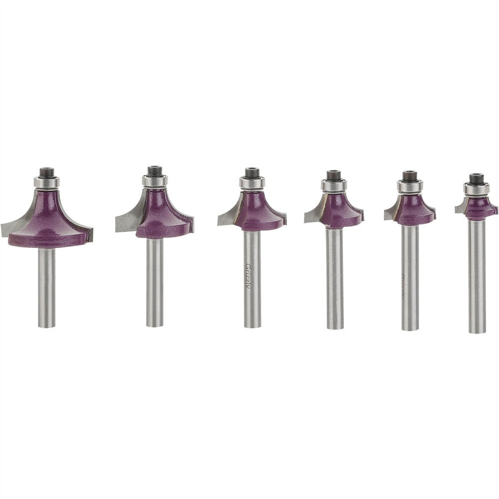 Grizzly H5543 - Deluxe Roundover 6 Pc. Set, 1/4" Shank