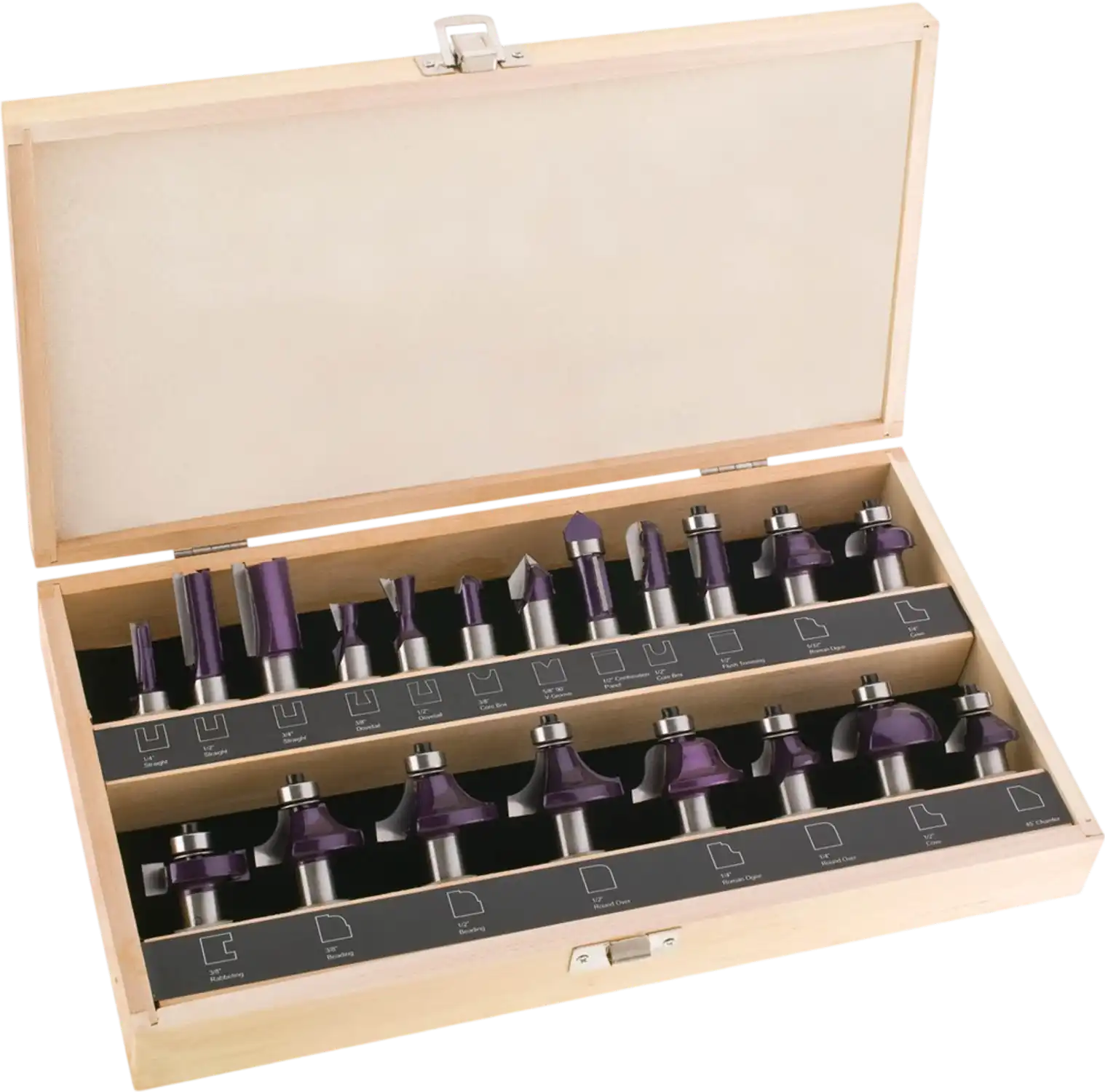 Grizzly H5555 Router Bit Set 20 Pc 1/2
