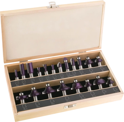 Grizzly H5555 Router Bit Set 20 Pc 1/2