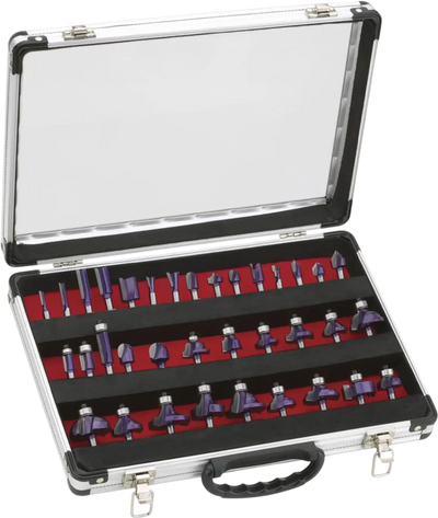 Grizzly H6159 Router Bit Set 35-Pc Carbide-Tipped 1/4