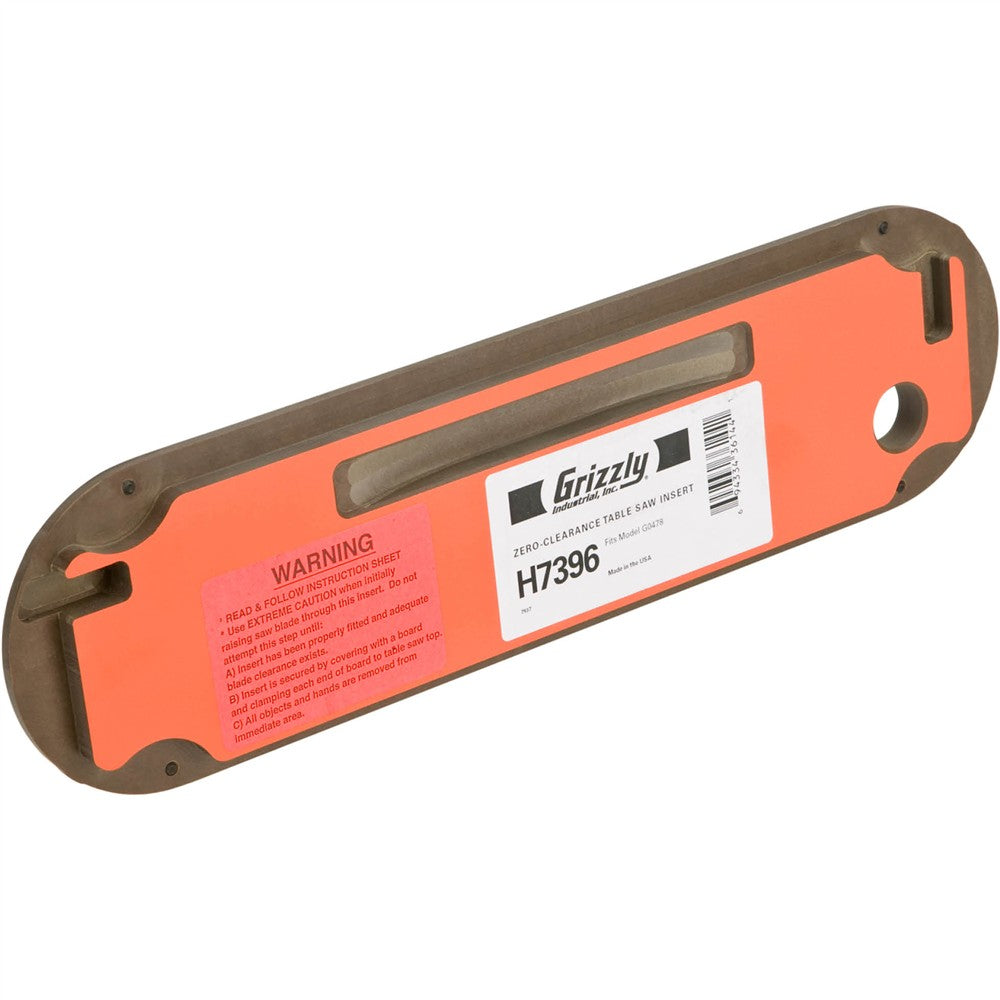 Grizzly H7396 - Zero Clearance Table Saw Insert for G0478