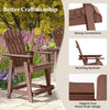 HDPE patio chair with armrest and footrest, featuring elegant faux wood grain design for outdoor relaxation.