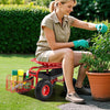 Heavy Duty Garden Cart with Tool Tray and 360 Swivel Seat-Red - Gallery View 1 of 10