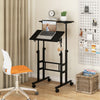 Height Adjustable Mobile Standing Desk with Rolling Wheels for Office and Home-Black - Gallery View 1 of 11