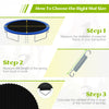 Instructions for selecting the correct mat size for the 12 ft high-elastic PP replacement jumping mat for outdoor.
