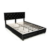 Full/Queen PU leather upholstered platform bed with button tufted headboard and 4 storage drawers for efficient.