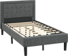 Twin Size Upholstered Bed Frame with Button Tufted Headboard