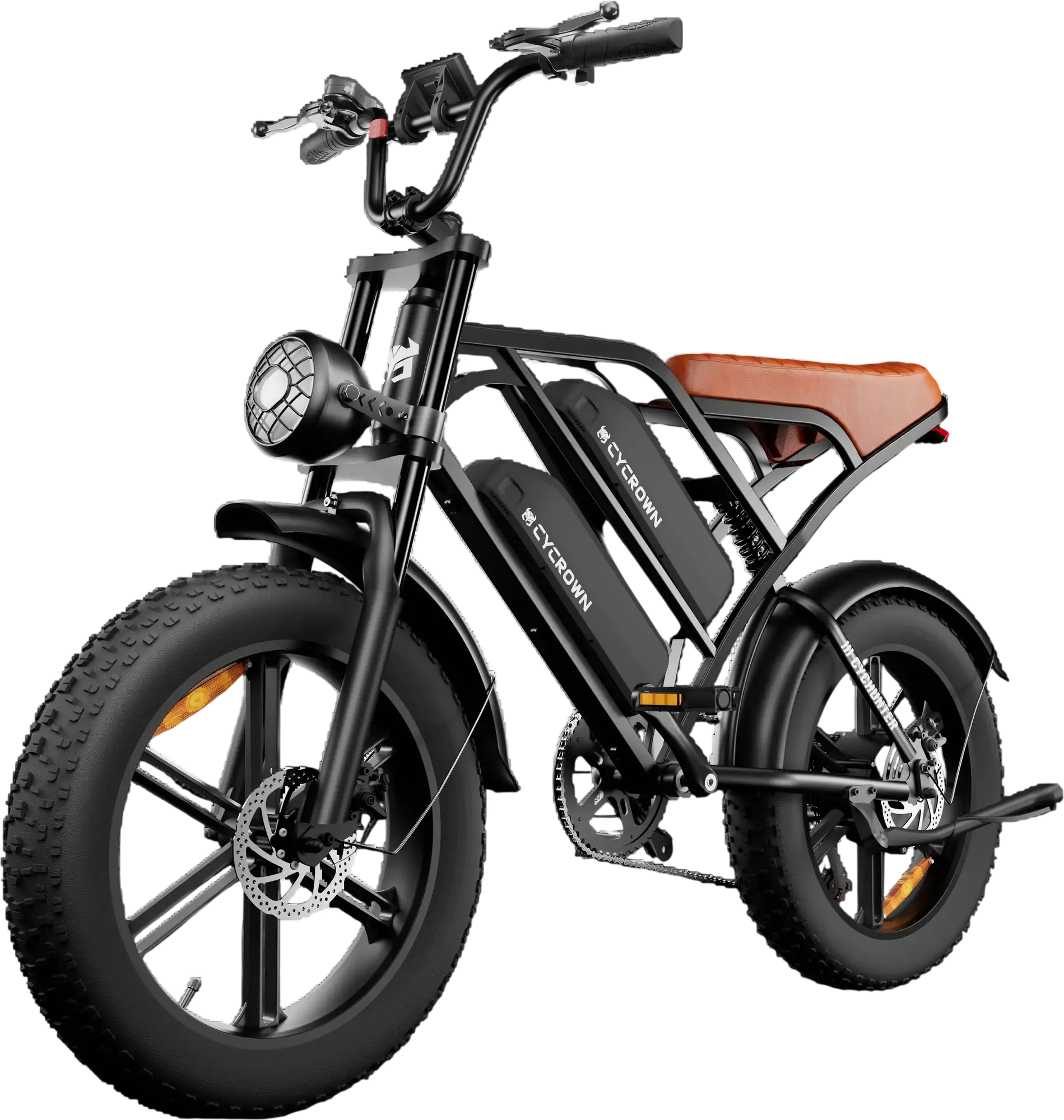Cycrown CycHunter Electric Bike Moped Style Dual Battery 120 Mile Range 28 MPH 1000W New
