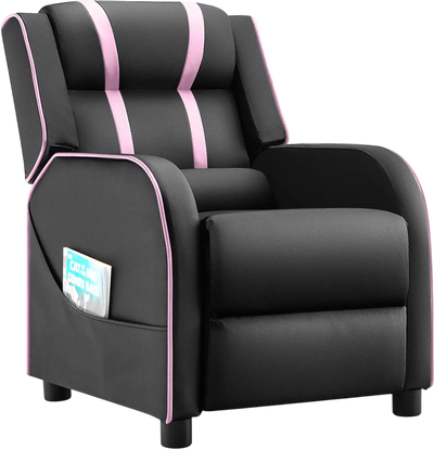 Costway Kids Recliner Chair w/ Side Pockets Footrest 54279108 New