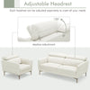Adjustable headrests on a modern white sofa set provide flexible support for comfort in small living spaces.