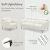 Modern white sofa set featuring adjustable headrests and soft, breathable upholstery for comfortable seating.
