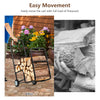 Firewood log cart carrier with sturdy steel frame and wear-resistant wheels, ideal for easy log movement indoors and.