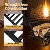 Close-up of the firewood rack's reinforced steel frame and anti-rust coating, ideal for indoor and outdoor use.