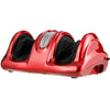 Therapeutic Shiatsu foot massager in red with removable sleeves, featuring high-intensity rollers for personalized.