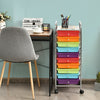 10 Drawer Rolling Storage Cart Organizer with 4 Universal Casters-Multicolor - Gallery View 1 of 11