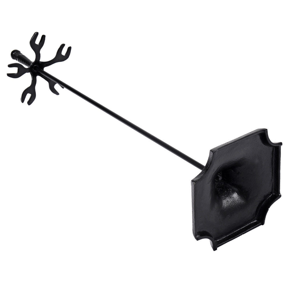 Fireplace poker from the 5-piece hearth tool set, featuring heavy-duty metal construction and a rustic powder-coated.