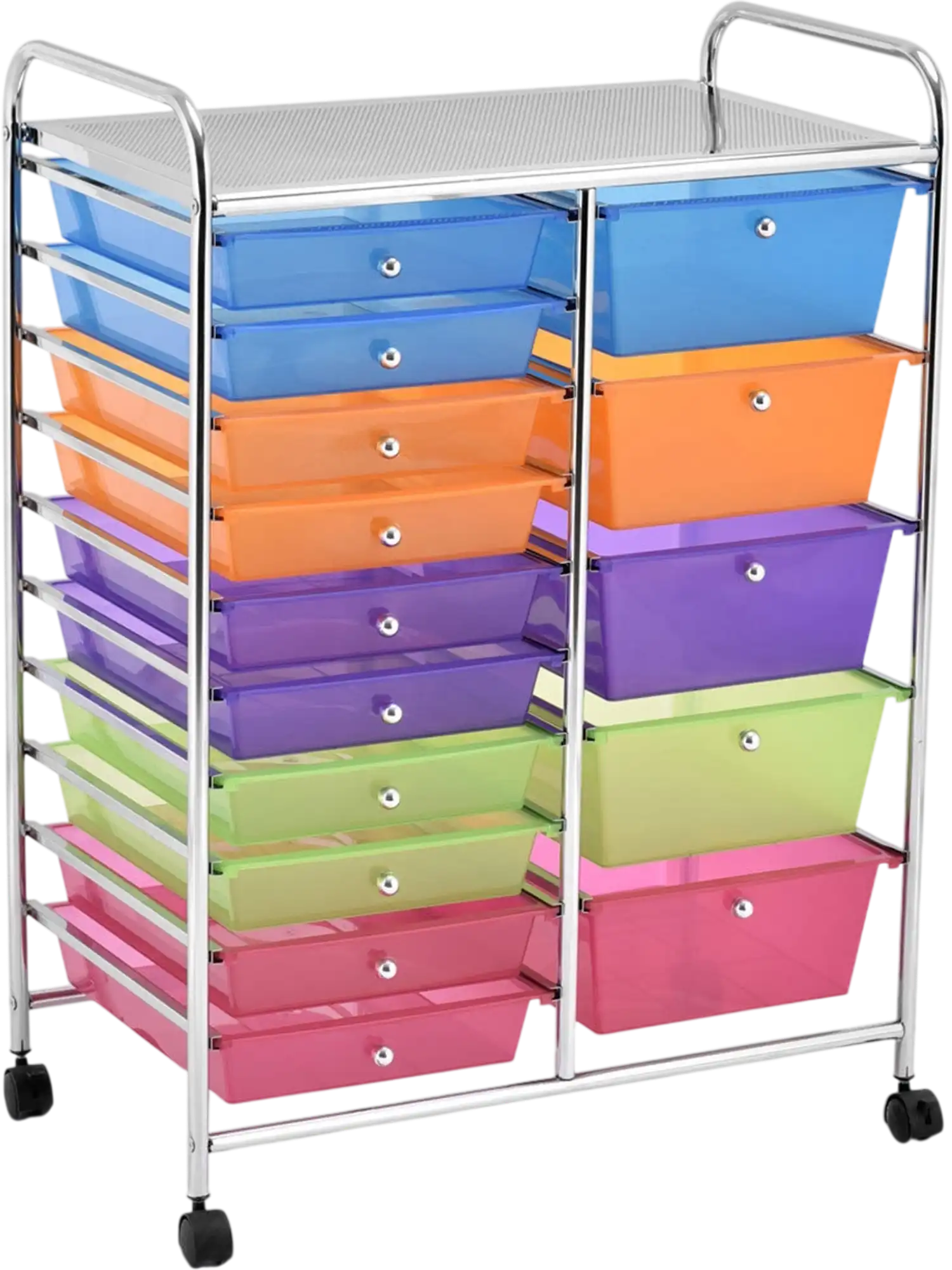 Costway 15-Drawer Utility Rolling Storage Cart 82619430 New