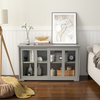 Sideboard Buffet Cupboard Storage Cabinet with Sliding Door-Gray - Gallery View 1 of 13