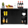 Kitchen storage cupboard cabinet in black with sliding doors, showcasing stylish design and ample space for kitchen.