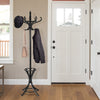 Wood Standing Hat Coat Rack with Umbrella Stand-Black - Gallery View 1 of 10