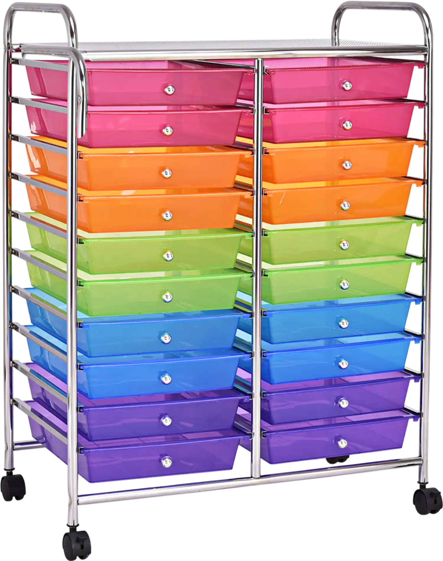 Costway 20-Drawer Rolling Storage Cart Studio Organizer File Cabinet 61728453 New