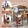 17-inch Italian style wooden globe wine rack with wheels, featuring 4 compartments for bottles and glasses, ideal for.