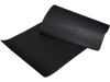 Thick black PVC equipment mat, 47 x 24 x 0.3 inches, ideal for gym use, protects floors and absorbs vibrations.