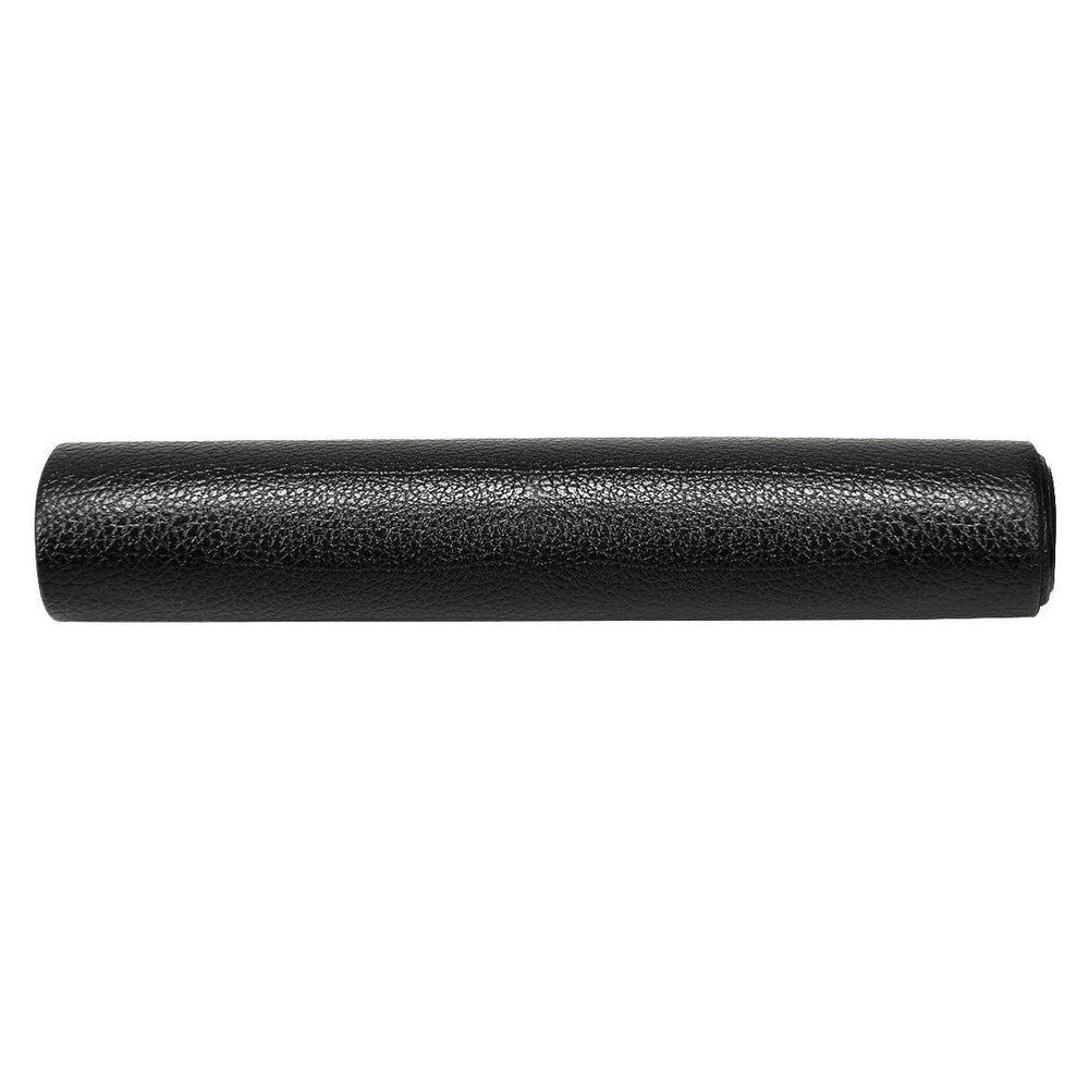 Black high-density PVC equipment mat, 47 x 24 x 0.3 inches, ideal for home gym use, protects floors and reduces noise.
