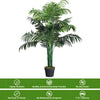 3.5 feet artificial Areca palm tree in a black pot, featuring realistic leaves and requiring no maintenance, ideal for.