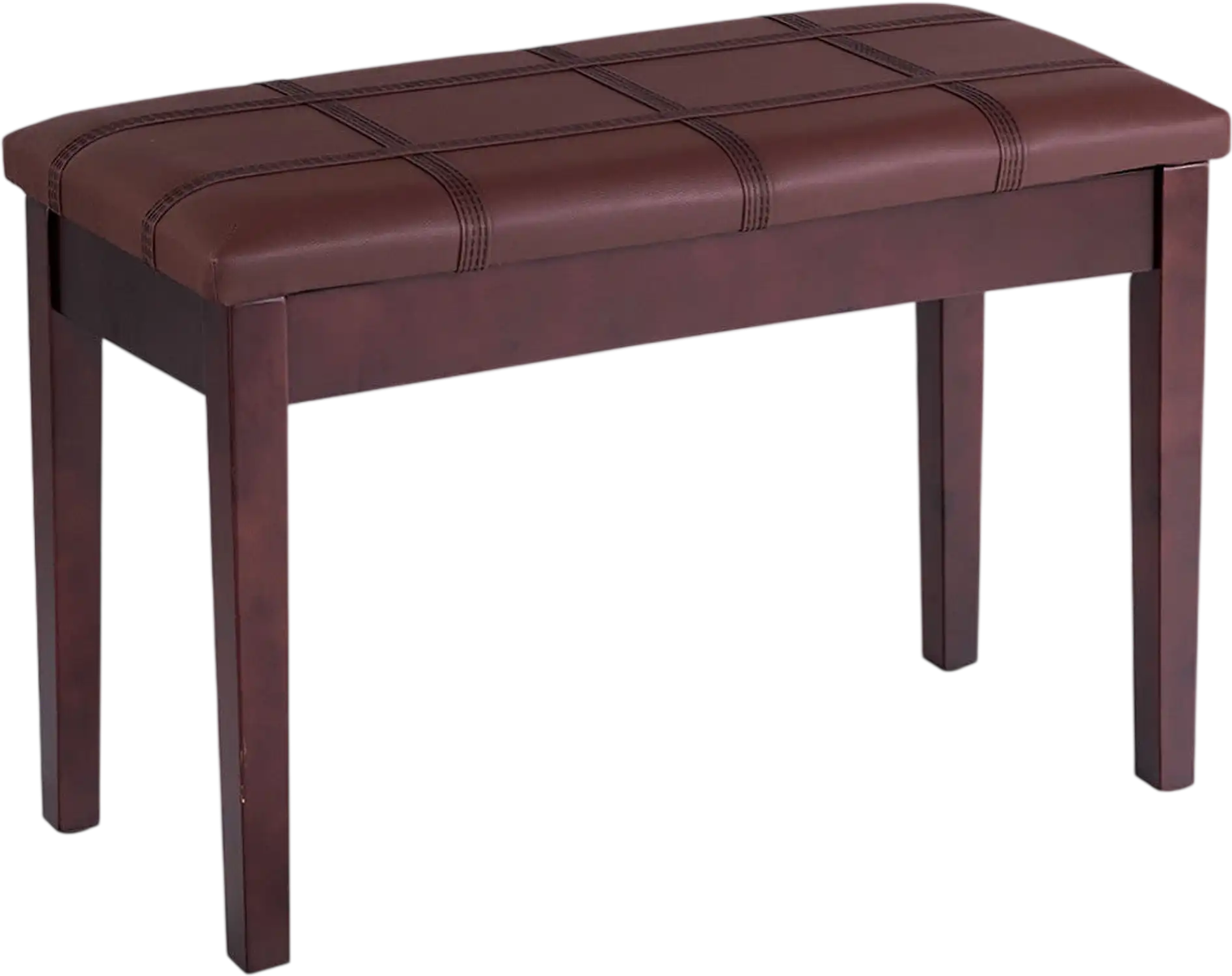 Costway Solid Wood PU Leather Piano Keyboard Double Storage Bench 26734158 New