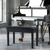 Solid Wood PU Leather Padded Piano Bench Keyboard Seat-Black - Gallery View 1 of 8