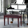 Solid Wood PU Leather Padded Piano Bench Keyboard Seat-Coffee - Gallery View 1 of 8