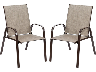 Costway 2-Pc Patio Outdoor Dining Chairs w/ Armrest 81926753 New