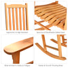 Single outdoor rocking chair featuring a contoured slatted seat, high back, and widened armrests for ultimate comfort.