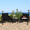 3 Pcs Outdoor Patio Rattan Conversation Set with Seat Cushions-Black - Gallery View 1 of 13